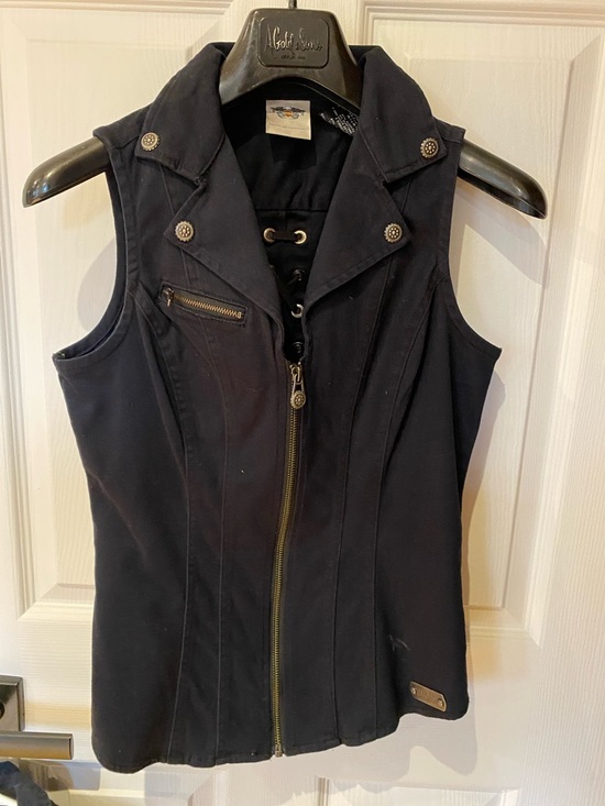 Harley-Davidson Jackets & Blazers - Harley-Davidson Black Sleeveless Moto Vest back lace up (+free piece)